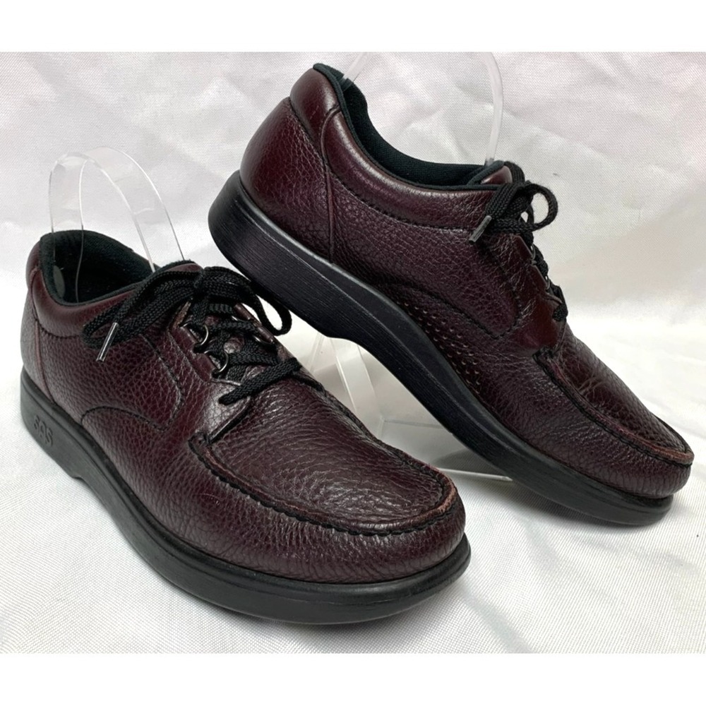 Men's SAS Tripad Comfort Bout Time Lace Up Loafers Burgundy Size 10